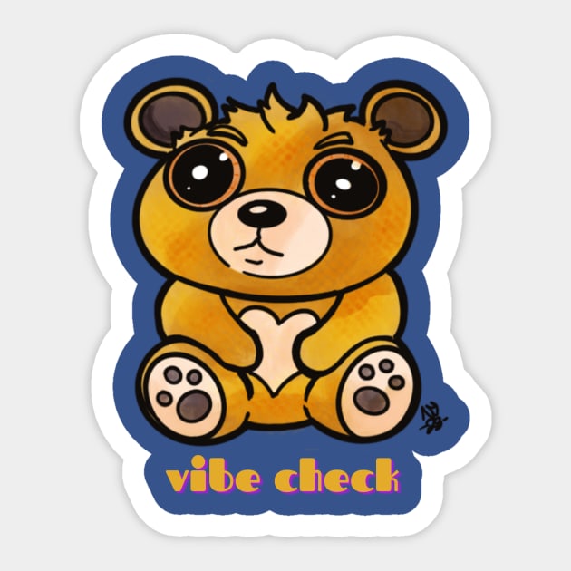 Kawaii Teddy Bear - Vibe Check Sticker by Alt World Studios